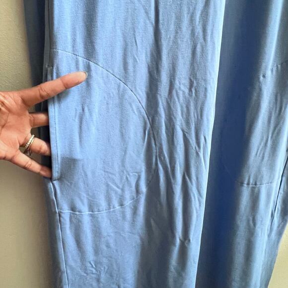 J.Jill Wearever Collection Women's Medium Summer Beachy Blue Jersey Dress Medium - Picture 4 of 7